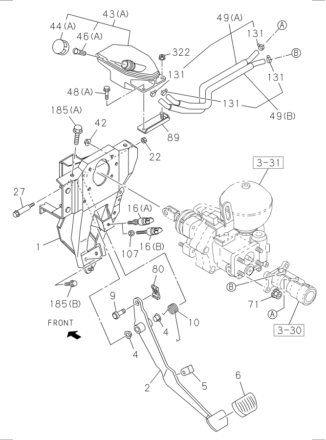 2016 Isuzu NRR Bracket asm. Cab, prod, libr - 8-98091-563-0 - Genuine