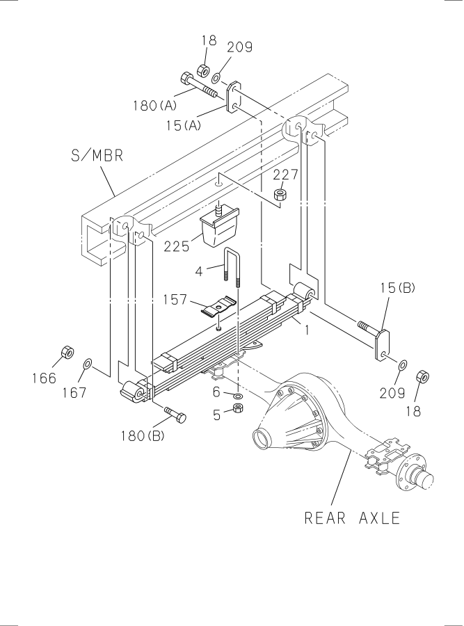 REAR SUSPENSION. Isuzu NPR SINGLE CAB AND SHORT CHASSIS GAS V8 (LQ4